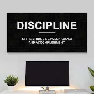 Discipline Canvas Success Motivational Wall Art For Office Wall Decor Discipline Definition Poster Entrepreneur Canvas Self Discipline Quote