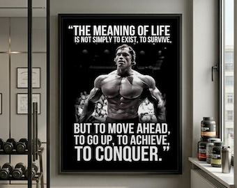 Arnold Schwarzenegger Poster Motivational Gym Wall Art Bodybuilding Print Inspirational Home Office Sign Home Gym Decor Success Quote Canvas