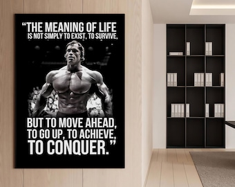 Arnold Schwarzenegger Poster Motivational Gym Wall Art Bodybuilding Print Inspirational Home Office Sign Home Gym Decor Success Quote Canvas