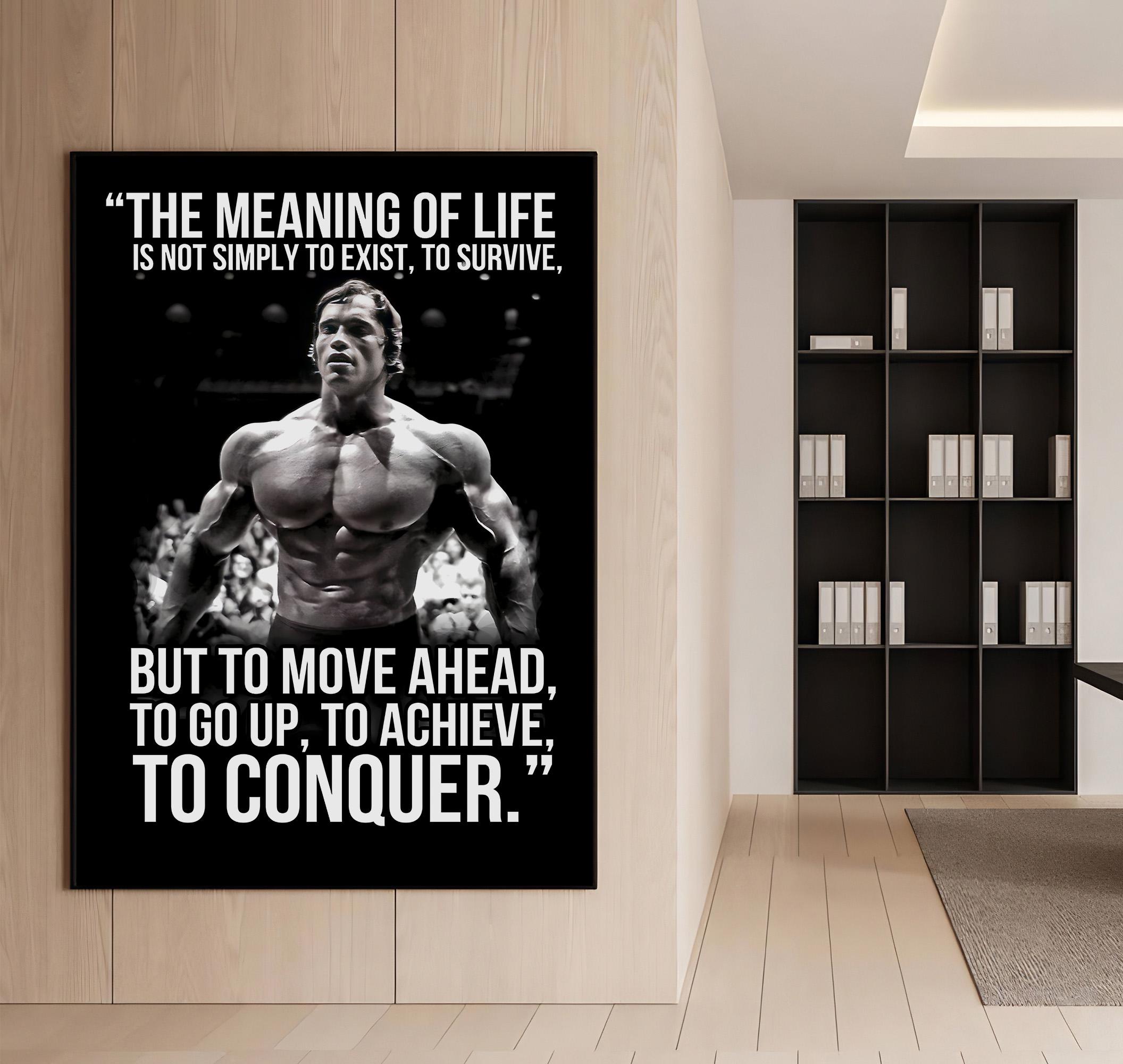 Arnold Schwarzenegger Muscle Sportsman Bodybuilding Fitness Motivational Art Wall Poster Gym Decorative Painting Picture 43x32Inch