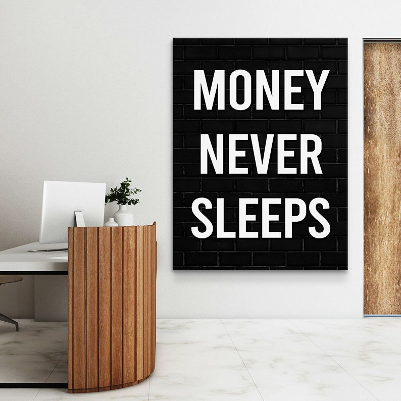 Picture On Canvas Creative Pink Dollar Money Never Sleeps Prints
