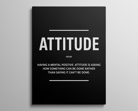 Attitude Definition Prints Minimalist Office Poster Growth Mindset Canvas Inspirational Attitude Wall Art Positive Mindset Quote Sign