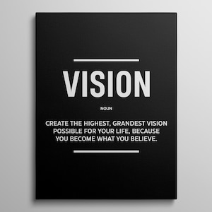 Vision Definition Prints Inspirational Poster Entrepreneur Wall Art For Home Office Decor Inspiring Sign Workplace Wall Art Success Poster