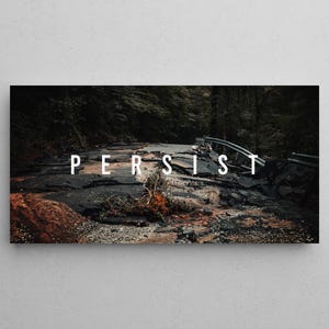 Persist Motivational Wall Art Entrepreneur Home Office Decor Landscape Canvas Success Quote Print Growth Mindset Poster Hustle Hard Sign