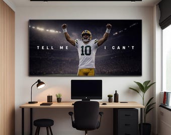 Tell Me I Can't Motivational Football Wall Art Canvas For Teens Room Decor Athlete Sports Quote Poster Home Gym Decor Men Office Prints