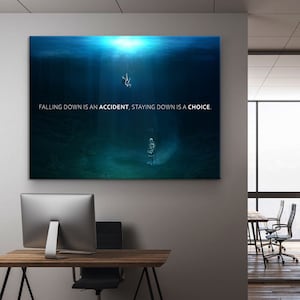 Don't Give Up Motivational Wall Art Quote Modern Office Decor Success Canvas Print, , Quote Wall Art Inspirational Canvas Framed Poster