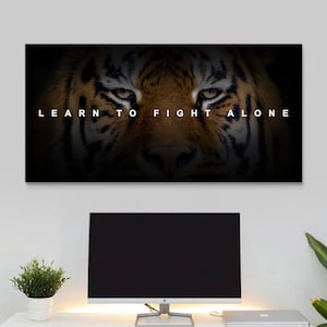 Motivational Tiger Wall Art Home Office Prints Success Quote Poster Inspirational Wild Animal Canvas Tiger Art Decor Hustler Poster