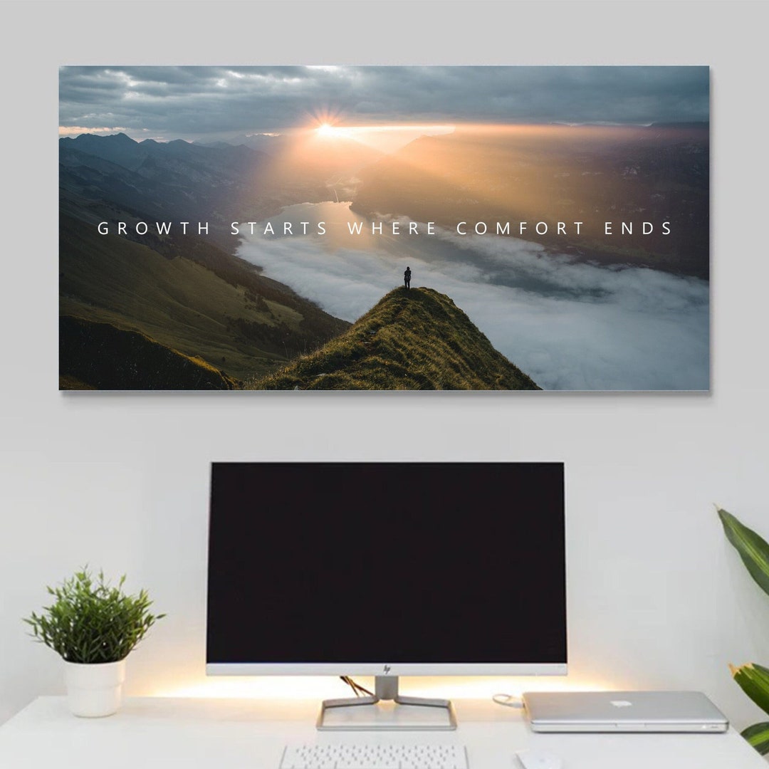 Inspirational Wall Art for Office Decor Growth Mindset Canvas Gifts for ...