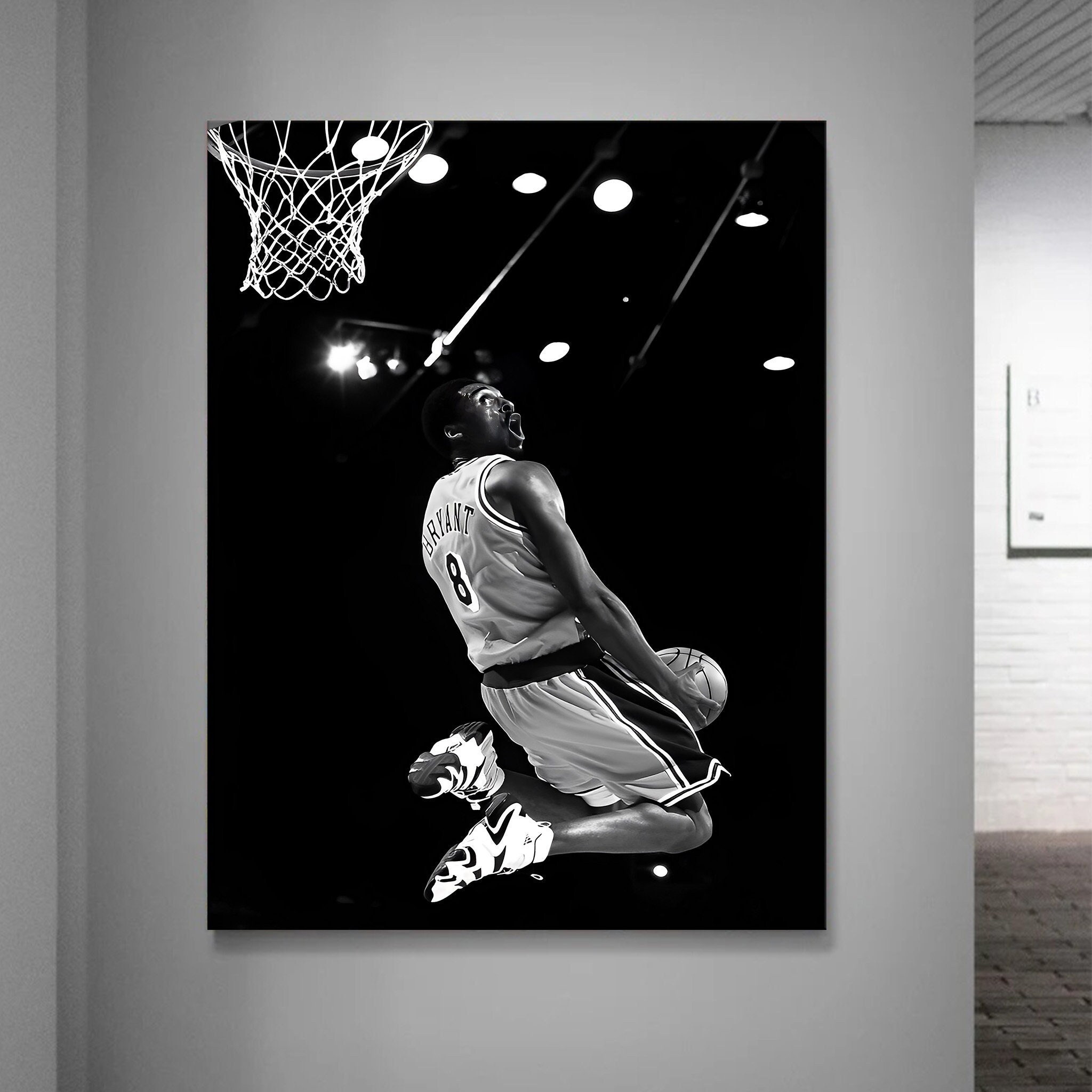 Lakers Los Angeles NBA Kobe Bryant, Michael Jordan Graffiti Canvas 12x12  Art