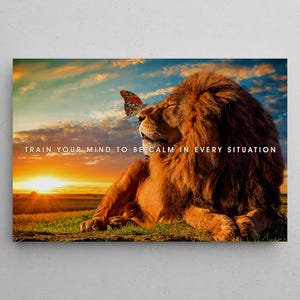 Inspirational Lion Wall Art Mindset Quotes Poster For Home Office Wall Decor Motivational Canvas Entrepreneur Sign Mindfulness Art Prints