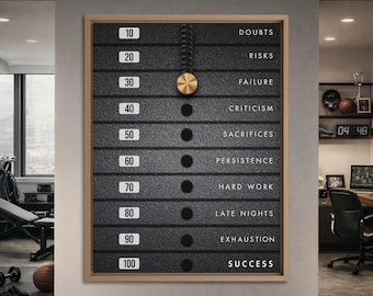 Success Wall Art Motivational Home Gym Decor, Inspirational Office Canvas Prints, Entrepreneur Poster Workspace Wall Decor