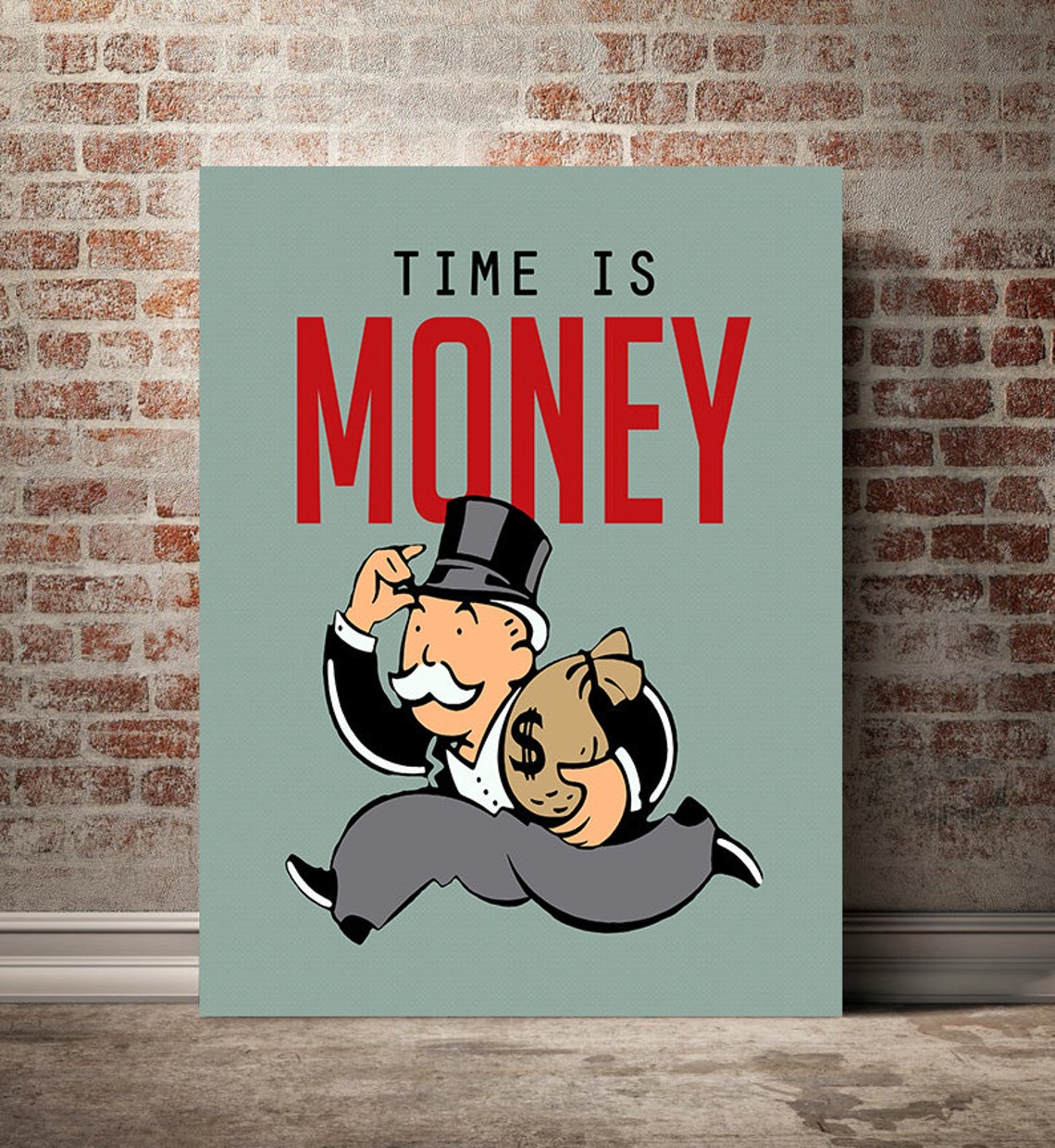 Time Is Money Motivational Wall Decor Canvas Prints Office Etsy