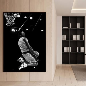 Kobe Bryant Poster Slam Dunk Kobe Bryant Wall Art Black And White Basketball Print Boys Dorm Room Decor Basketball Legend Canvas