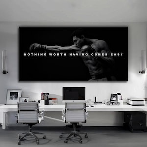 Muhammad Ali Wall Art Motivational Quote Landscape Canvas Modern Office Decor Entrepreneur Gift Success Poster Encouragement Saying