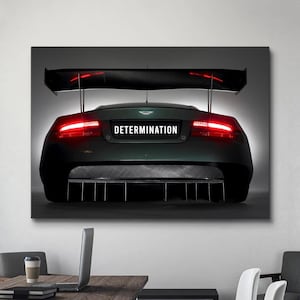 Determination Poster Motivational Cars Wall Art Home Office Prints Sport Car Poster Determination Quote Prints Inspirational Cars Canvas