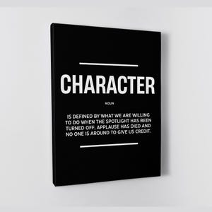 Character Prints Inspirational Canvas For Office Wall Decor Entrepreneur Quotes Poster Inspiring Wall Art Character Definition Canvas Sign