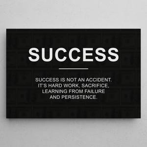 Success Wall Art Motivational Quote Canvas For Office Decor Success Poster Entrepreneur Wall Art Workspace Decor Inspirational Canvas Prints