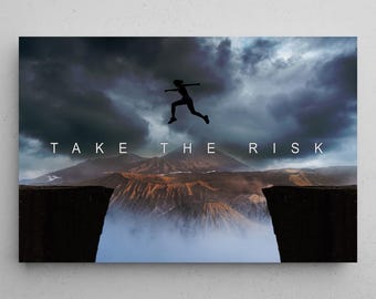 Take The Risk Poster Motivational Quote Wall Art For Entrepreneur Office Decor Risk Quotes Prints For Workspace Art Decor Success Wall Art