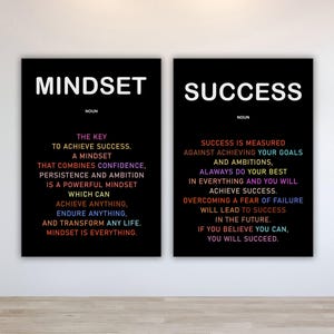Inspirational Definitions Prints For Office Wall Decor Mindset Poster Success Quote Wall Art For Entrepreneur Canvas Workspace Wall Decor