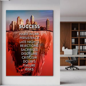Success Iceberg Wall Art For Workspace Decor Inspirational Canvas Entrepreneur Poster Motivational Poster For Home Office Decor