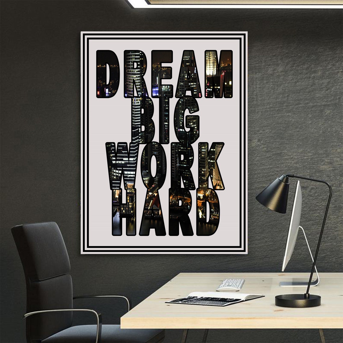 Dream Big Work Hard Motivational Wall Decor Canvas Prints Home Etsy
