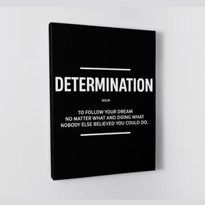 Determination Poster Motivational Definition Prints For Home Office Wall Art Determination Quotes Canvas Entrepreneur Wall Art Success Sign