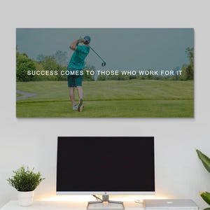 Motivational Golf Poster For Entrepreneur Office Decor Success Quote Wall Art Inspirational Sport Canvas Golf Lover Gifts Work Hard Prints