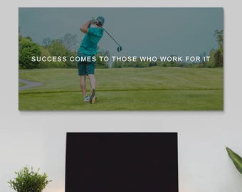 Motivational Golf Poster For Entrepreneur Office Decor Success Quote Wall Art Inspirational Sport Canvas Golf Lover Gifts Work Hard Prints