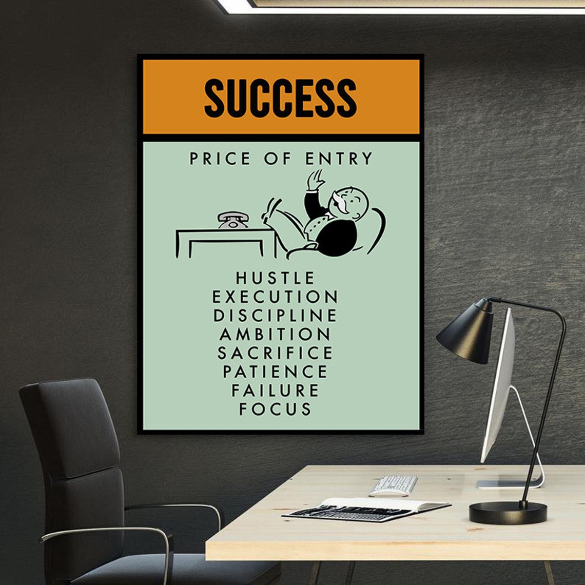 Success Motivational Wall Decor Canvas Prints For Home Office Etsy