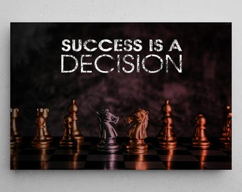 Success Wall Art Motivational Chess Canvas Prints For Office Wall Decor Inspirational Quote Poster Chess Wall Art Entrepreneur Canvas Sign