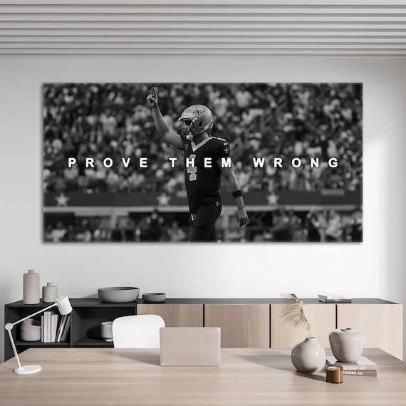 Motivational Football Player Poster | Canvas Wall Art For Living Room, Bedroom, Office - 12x18 Inches, Frameless