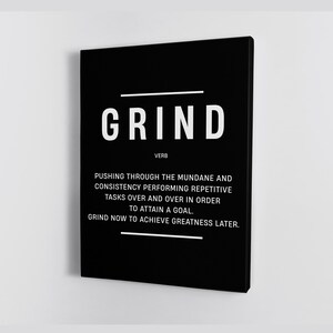 Motivational Grind Poster Inspiring Entrepreneur Office Wall Art For Workplace Prints Definition Grind Quote Sign Success Mindset Canvas