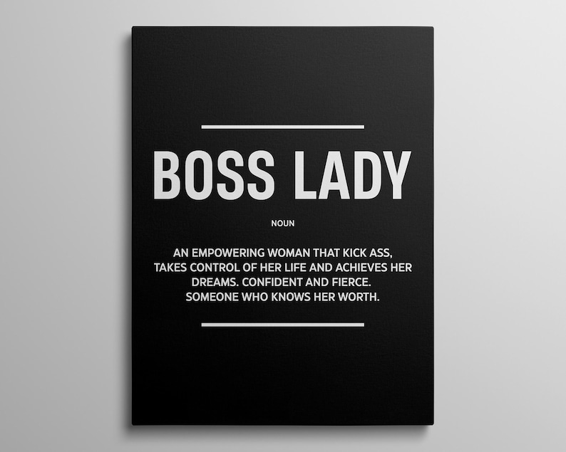 Boss Lady Poster Motivational Female Prints for Woman Office Wall Art ...