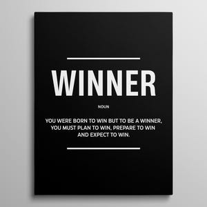 Winner Quotes Poster Minimalist Definition Prints For Office Wall Art Inspirational Canvas For Workplace Wall Decor Success Mindset Poster
