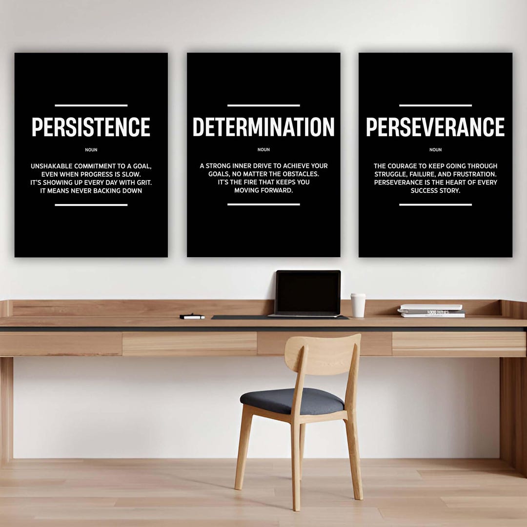 Set of 3 Piece Motivational Wall Art for Office Decor Inspirational ...