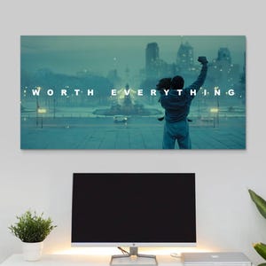 Worth Everything Motivational Poster Home Gym Wall Art Boxing Canvas Inspirational Quote Prints Office Art Decor Inspiring Sport Wall Art