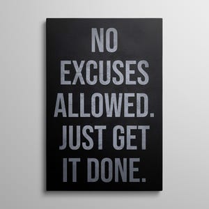 Get It Done Poster Motivational Quote Wall Art Gym Decor No Excuses Prints Success Quote Wall Art For Office Framed Prints Home Gym Sign