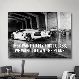Inspirational Entrepreneur Poster Lamborghini Wall Art Motivational Sign For Office Wall Decor Millionaire Canvas Success Mindset Prints