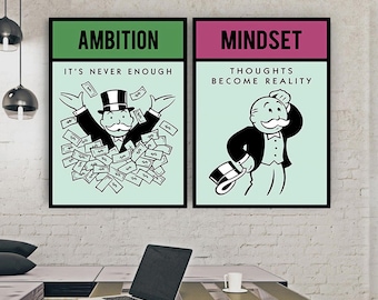 Motivational Bundle Wall Art Entrepreneur Canvas Prints For Office Art Decor Mindset Poster Ambition Quote Prints Workplace Wall Art