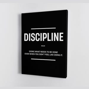 Discipline Poster Motivational Definition Print For Office Wall Art Workplace Decor Discipline Quote Sign Entrepreneur Canvas Success Poster