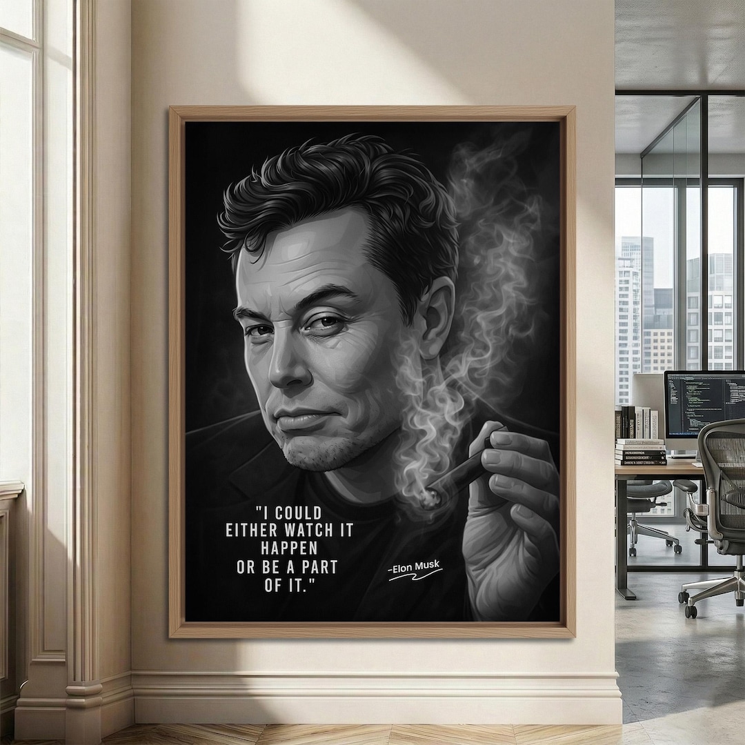 Elon Musk Motivational Framed Canvas - Inspirational Wall Art for ...