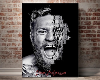 Conor McGregor Poster Motivational Quote Wall Art For Gym Decor Inspirational Sport Canvas For Home Office Prints MMA Fighter Wall Art
