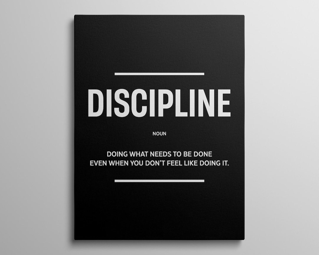 Discipline Poster Motivational Definition Print for Office Wall Art ...