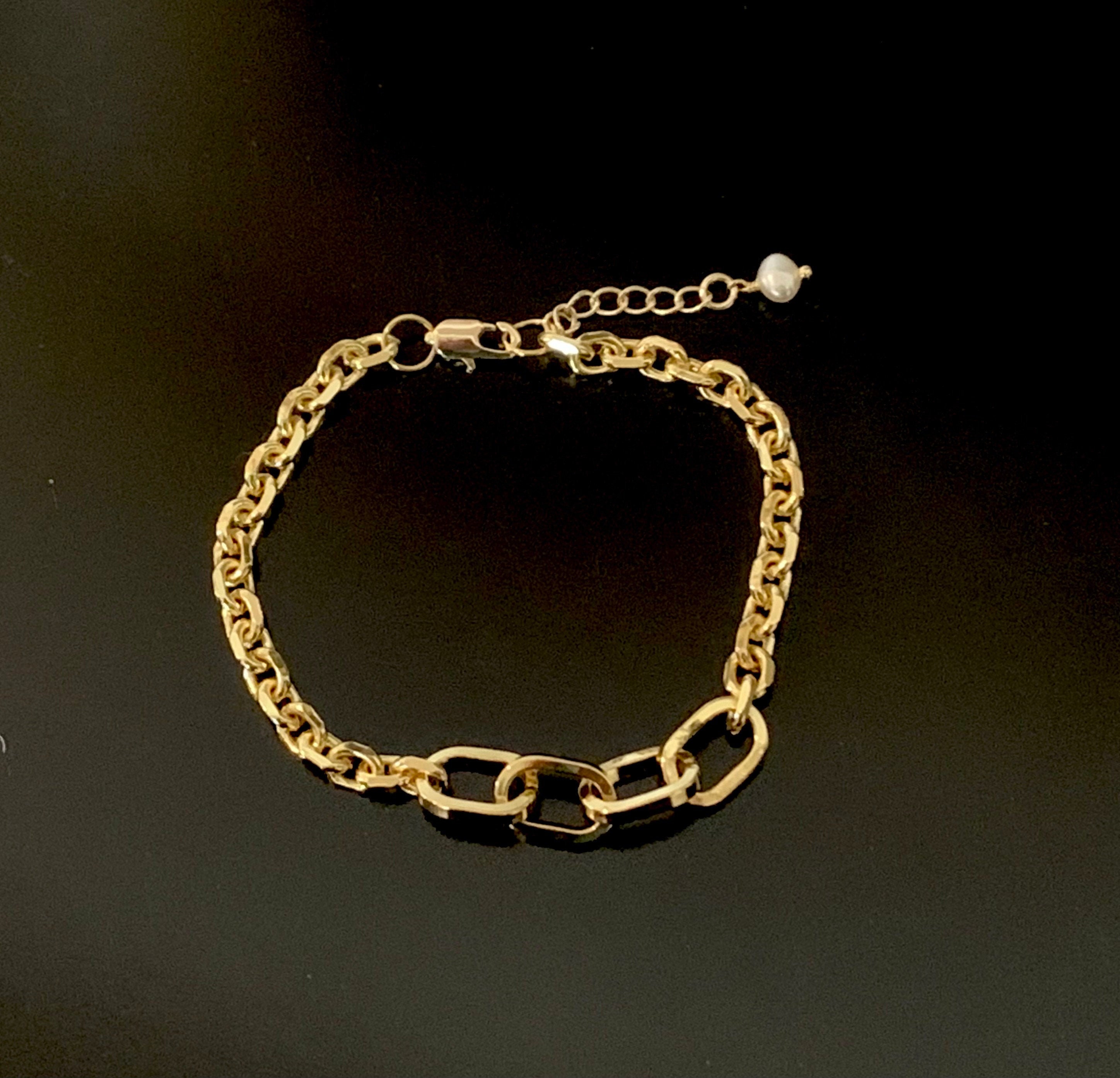 Gold Filled Bracelet w/ Combo of Large and Medium Size Oval Etsy