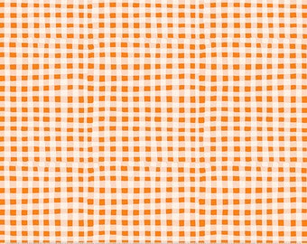 Country Mouse- Checkers in tangerine , by Heather Ross