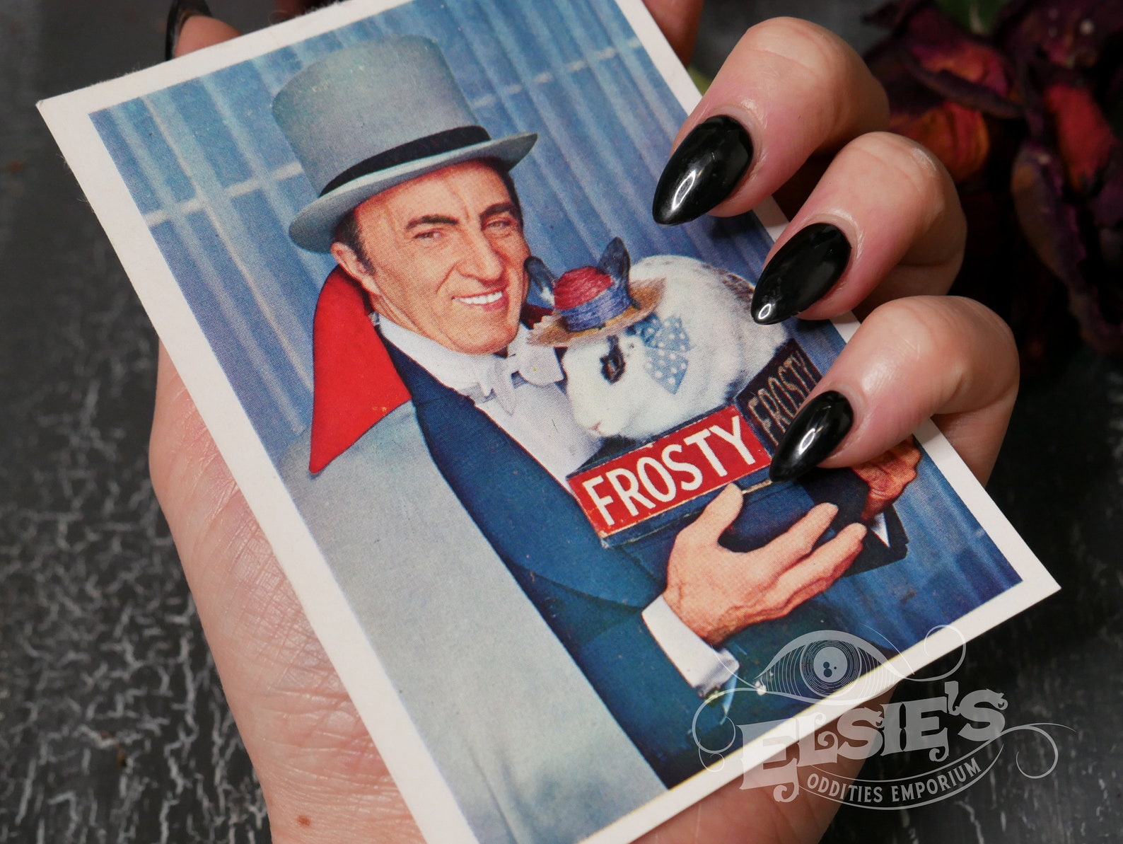 Vintage Magician Frosty Promotional Colour Postcard Photo Cabinet Card ...
