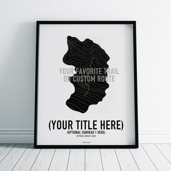 Request a Trail | Digital Files | Custom MTB  or Hiking Trail Map | Printable Topo Art | Home Office Decor | Mountain Biker or Hiker Gift