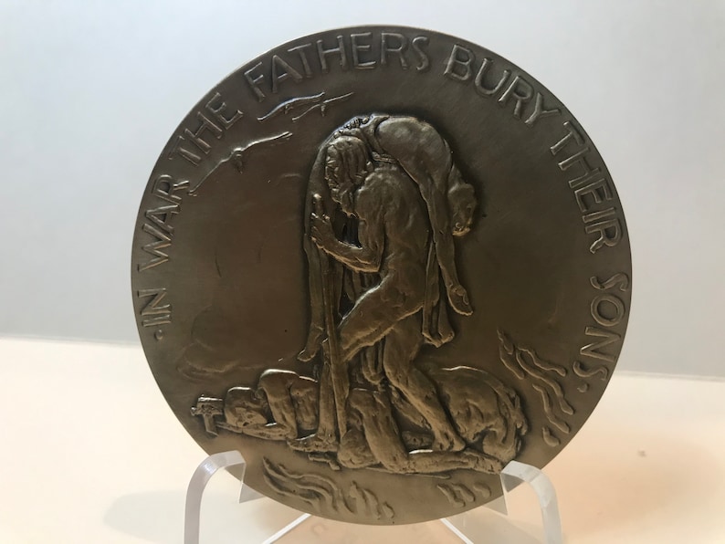 Peace and War by Reputed sculptor Chester A Fathers and Sons Beach Society of Medalists
