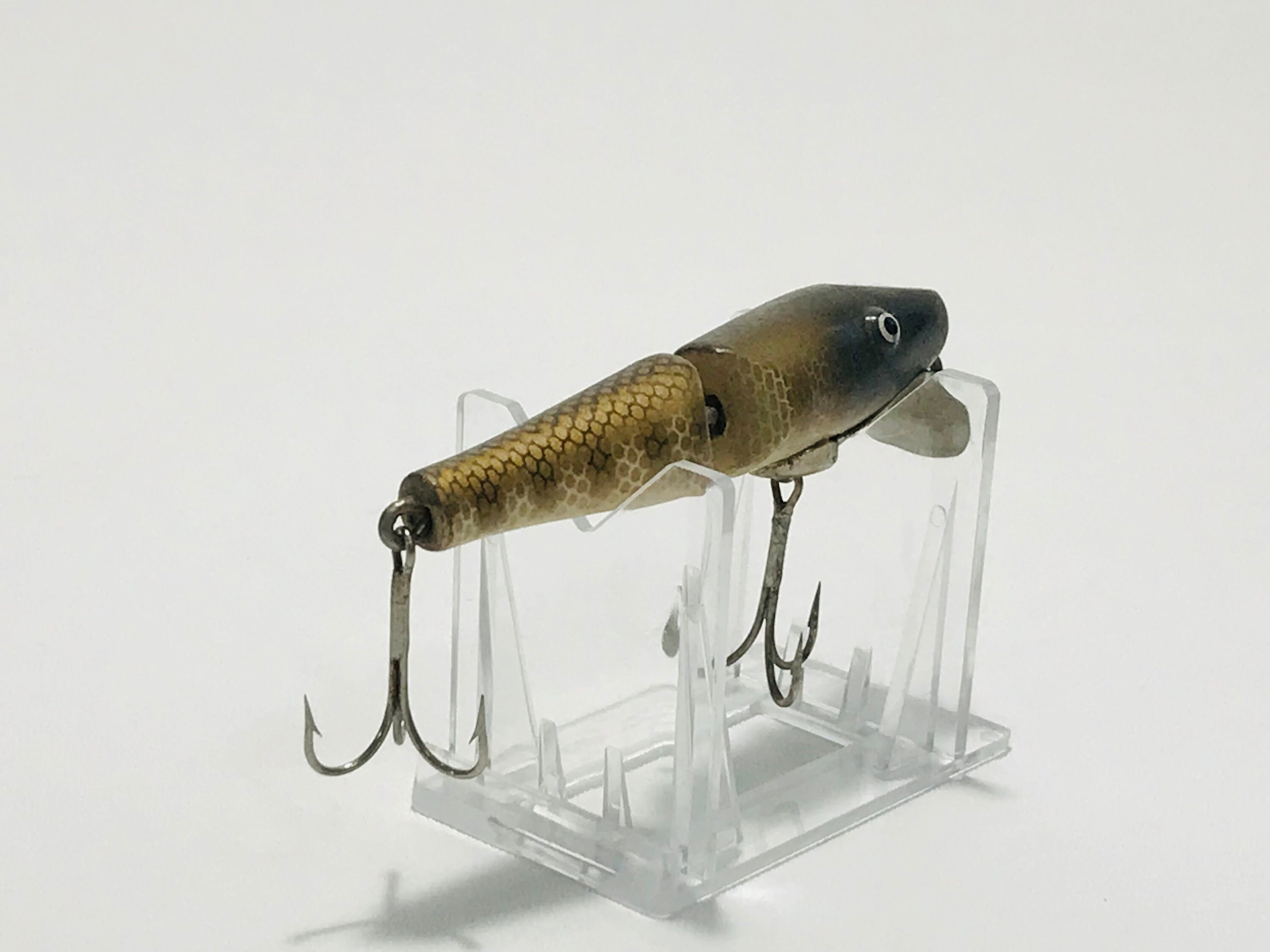 Vtg Fishing Lure PAW PAW Jointed Painted Eye Wood Pikie Vtg Fishing Lure PAW PAW Jointed Painted Eye Wood Pikie