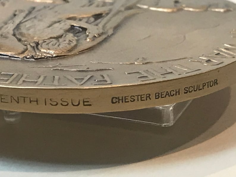 Peace and War by Reputed sculptor Chester A Fathers and Sons Beach Society of Medalists